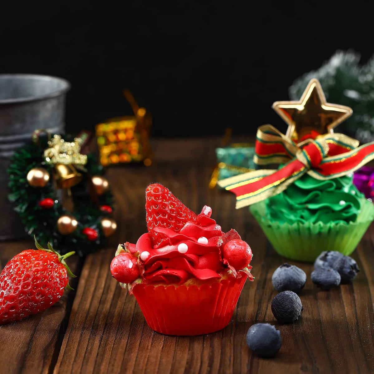 Bake Choice 400pcs Rainbow cupcake liners, mini Christmas muffin liners — product details