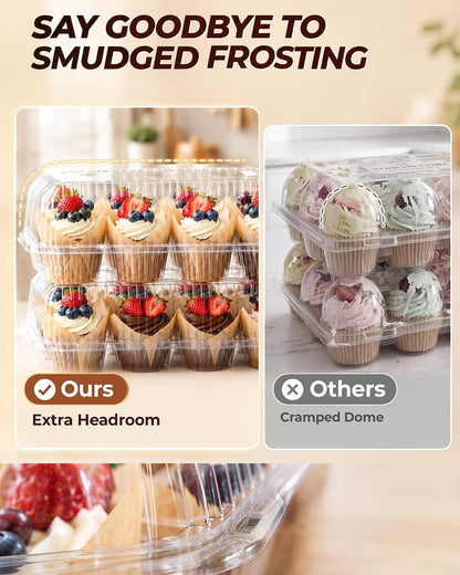 Bake Choice 20 Sets x 12 Count Cupcake Containers with Detachable Lid — product details