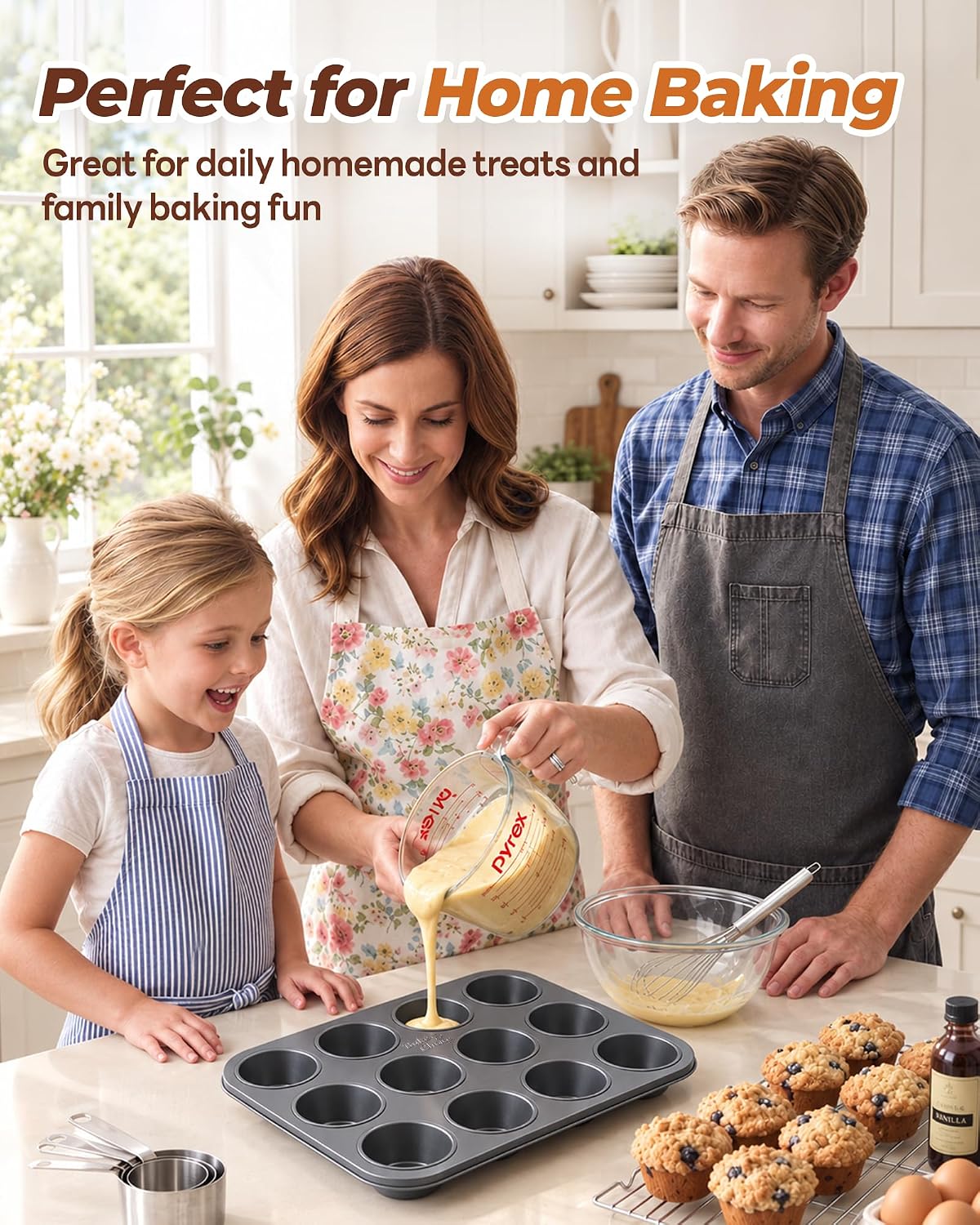 Bake Choice Muffin Pan for Baking, Standard Cupcake Pan, Nonstick 12 Cup — product details