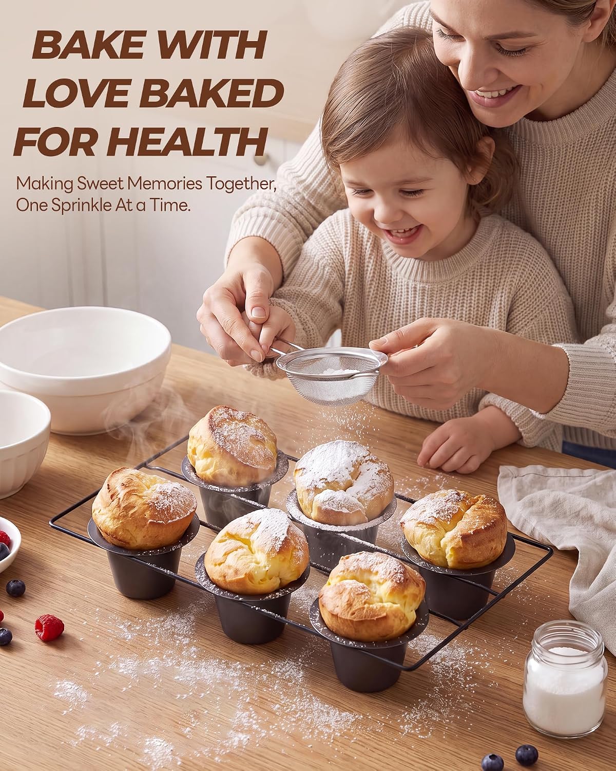 Nonstick 6-Cup Popover Pan, Heavy-Duty Carbon Steel — product details