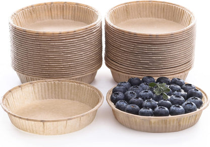 Bake Choice 50pcs Paper Mini Tart Pans, 4 Inch Mini Pie Tins, Disposable — main product image