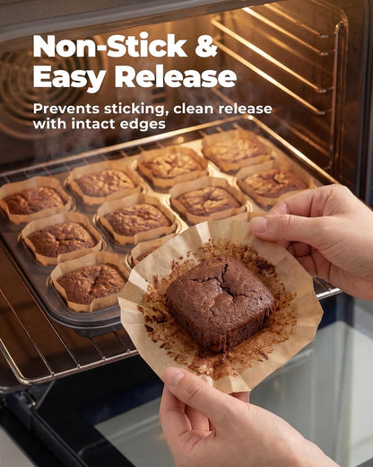 Bake Choice 100Pcs Mini Square Cupcake Liners, Fit for 12 Small Brownie Pan — product details