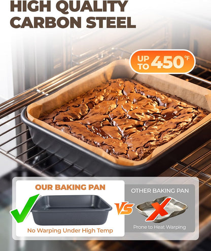 Bake Choice 8 x 8 Square Brownie Pan, Baking Pan with 30 Pcs Pre Cut Liners — product details