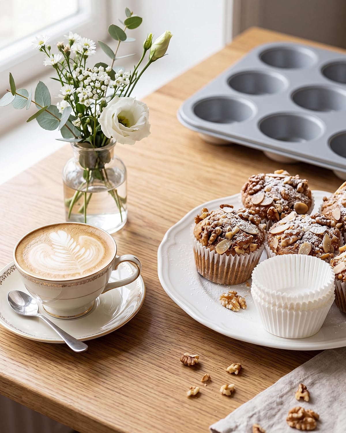 Bake Choice Muffin Pan for Baking, Standard Cupcake Pan, Cream Gray — product details