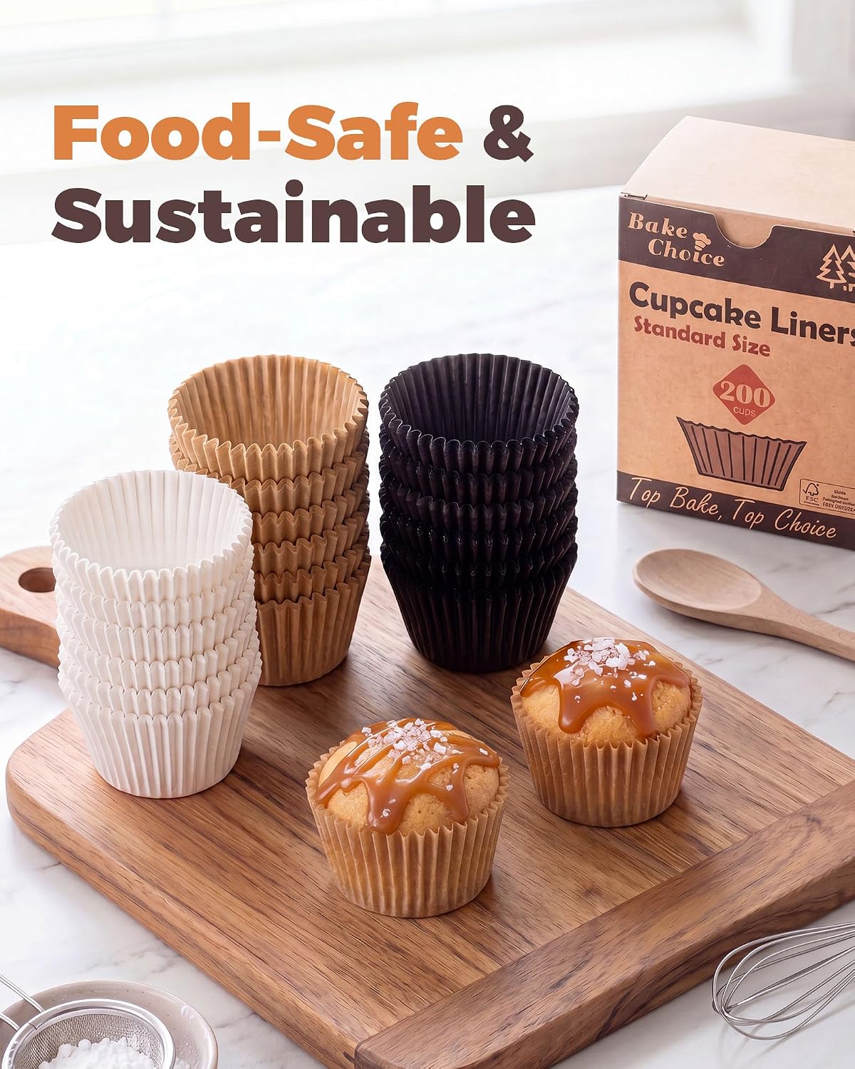 Bake Choice 200pcs Standard Cupcake Liners for Baking, Muffin Liners — product details
