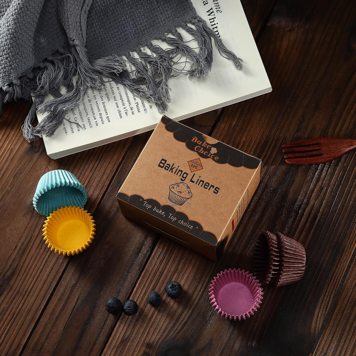 Bake Choice 400pcs Rainbow cupcake liners, mini Christmas muffin liners — product details
